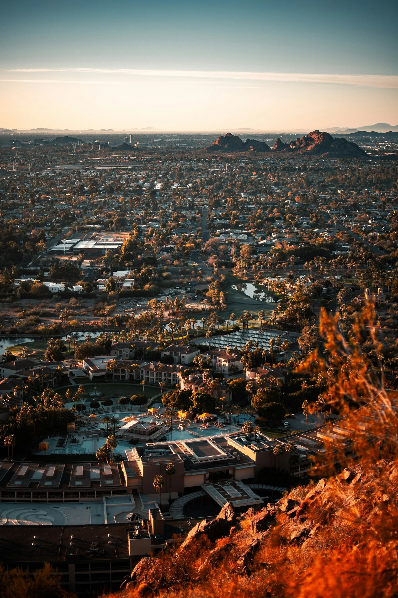 Aerial view of Arizona suburban cityscape